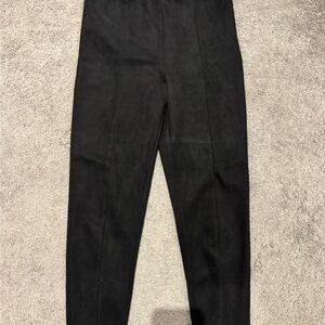 Zara Black Ribbed-Waist Leggings